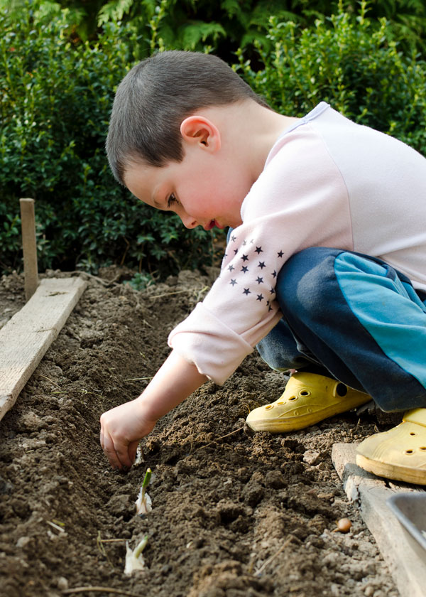 kids sowing seed